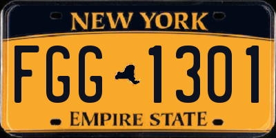 NY license plate FGG1301