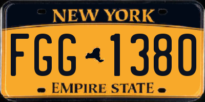 NY license plate FGG1380