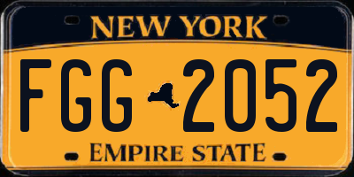NY license plate FGG2052