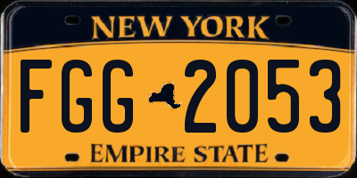 NY license plate FGG2053