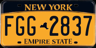 NY license plate FGG2837