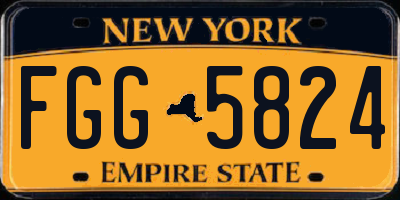NY license plate FGG5824