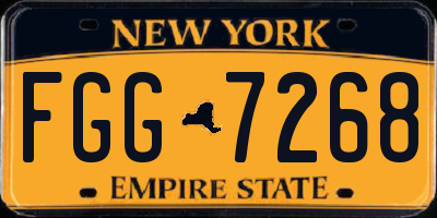 NY license plate FGG7268