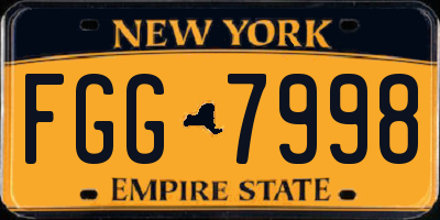 NY license plate FGG7998