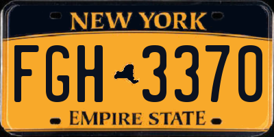NY license plate FGH3370