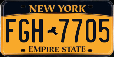 NY license plate FGH7705