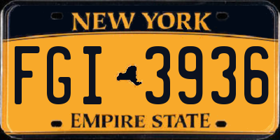 NY license plate FGI3936