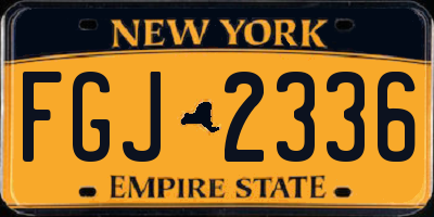 NY license plate FGJ2336