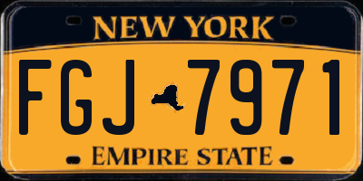 NY license plate FGJ7971