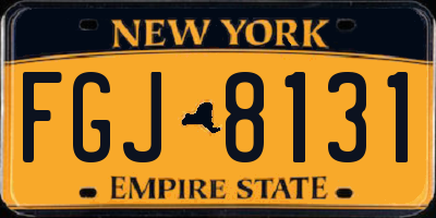NY license plate FGJ8131