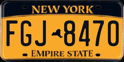 NY license plate FGJ8470
