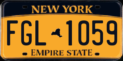 NY license plate FGL1059