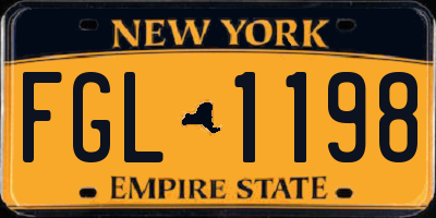 NY license plate FGL1198
