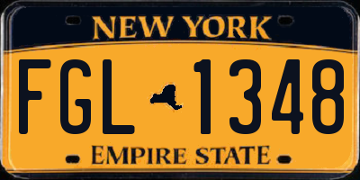NY license plate FGL1348