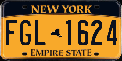 NY license plate FGL1624