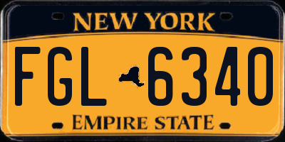 NY license plate FGL6340