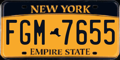 NY license plate FGM7655
