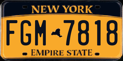 NY license plate FGM7818