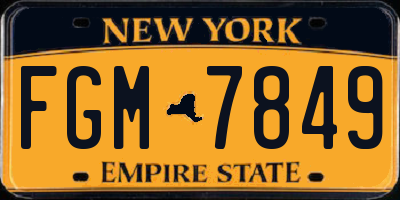 NY license plate FGM7849