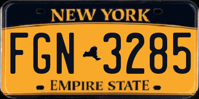 NY license plate FGN3285