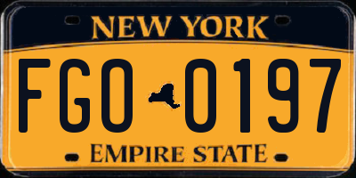 NY license plate FGO0197