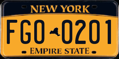 NY license plate FGO0201