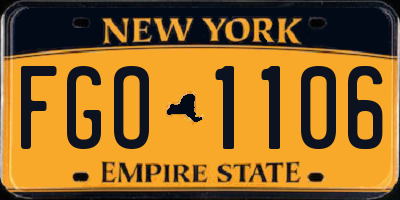 NY license plate FGO1106
