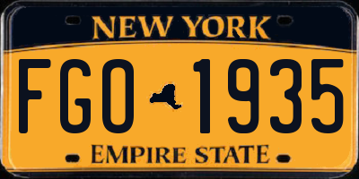 NY license plate FGO1935
