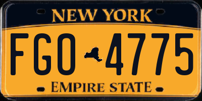 NY license plate FGO4775