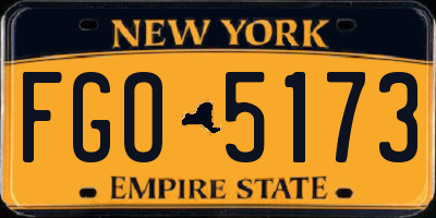 NY license plate FGO5173