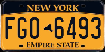 NY license plate FGO6493