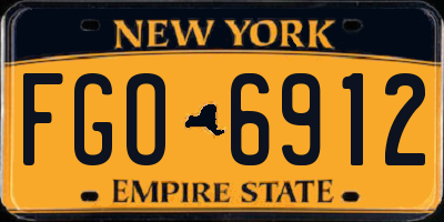 NY license plate FGO6912
