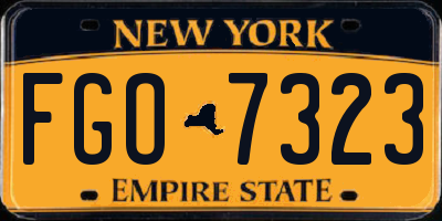 NY license plate FGO7323