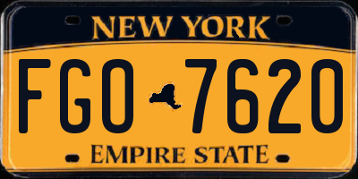 NY license plate FGO7620