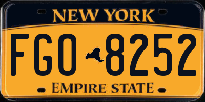 NY license plate FGO8252