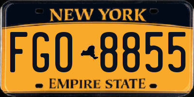 NY license plate FGO8855