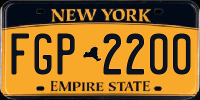 NY license plate FGP2200