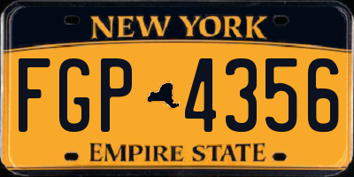 NY license plate FGP4356