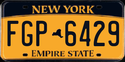 NY license plate FGP6429
