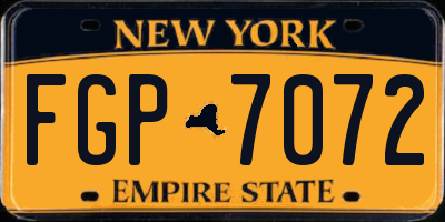 NY license plate FGP7072