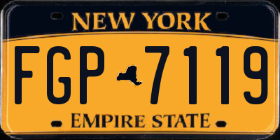 NY license plate FGP7119