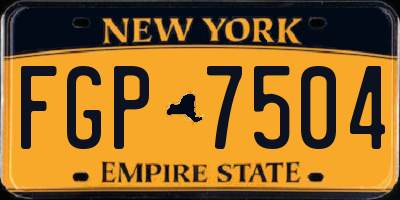 NY license plate FGP7504