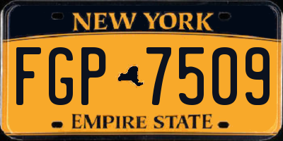 NY license plate FGP7509