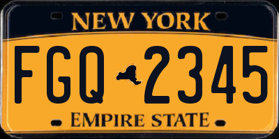 NY license plate FGQ2345