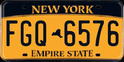 NY license plate FGQ6576