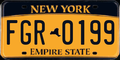 NY license plate FGR0199