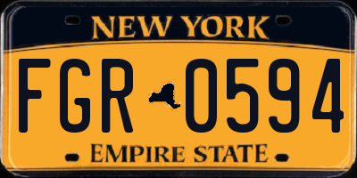 NY license plate FGR0594