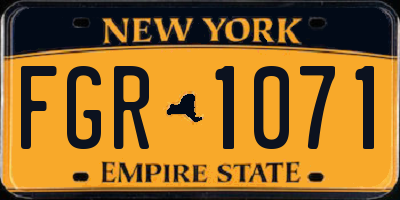 NY license plate FGR1071