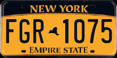 NY license plate FGR1075