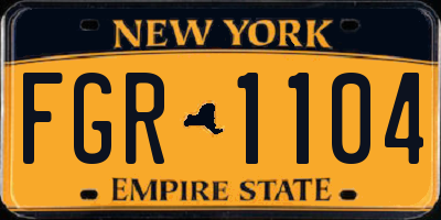 NY license plate FGR1104